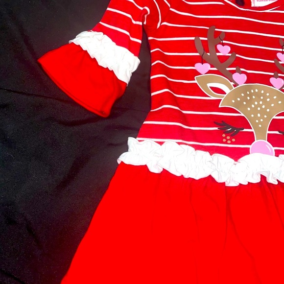 5T Christmas dress, reindeer dress,NWT,girls seasonal dress,reindeer design - Picture 9 of 11